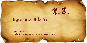 Nyemecz Bán névjegykártya